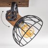 Orny Plafondlamp Hout donker, Zwart, 4-lichts