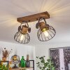 Orny Plafondlamp Hout donker, Zwart, 2-lichts