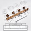 Orny Plafondlamp Hout donker, Wit, 4-lichts