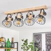 Orny Plafondlamp Natuurlijke kleuren, Zwart, 4-lichts