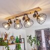 Orny Plafondlamp Natuurlijke kleuren, Zwart, 4-lichts