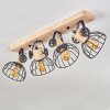 Orny Plafondlamp Natuurlijke kleuren, Zwart, 4-lichts