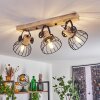 Orny Plafondlamp Natuurlijke kleuren, Zwart, 3-lichts