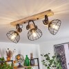 Orny Plafondlamp Natuurlijke kleuren, Zwart, 3-lichts