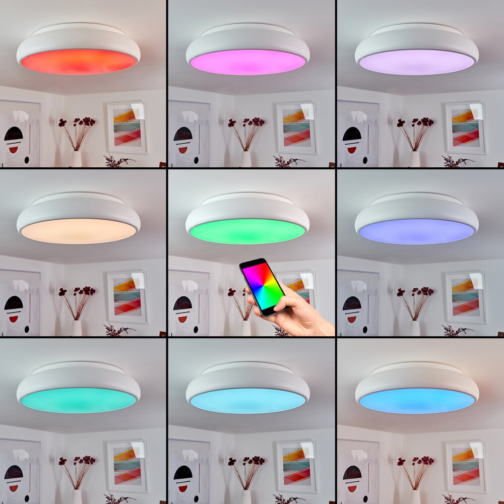 Rhone Plafondlamp LED Wit, 1-licht, Kleurwisselaar