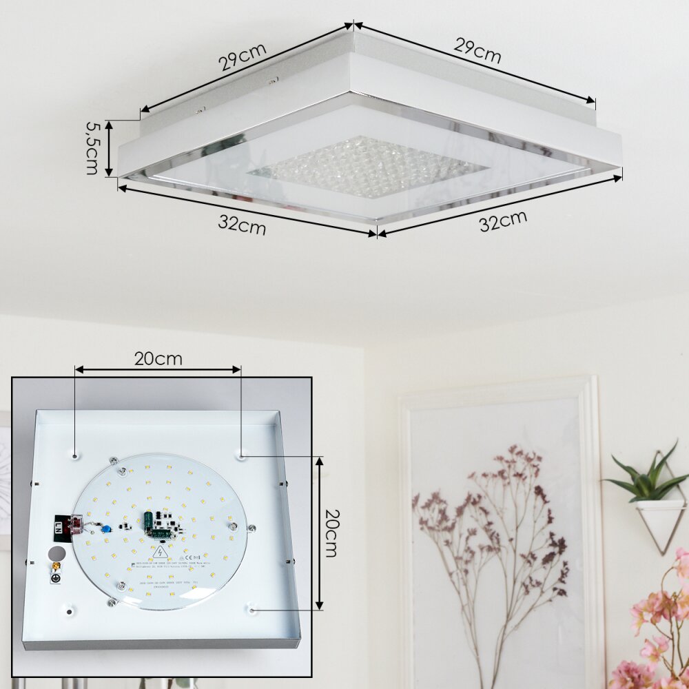 Centovalli Plafondlamp LED Chroom, 1-licht