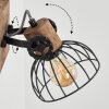 Orny Muurlamp Hout donker, Zwart, 1-licht