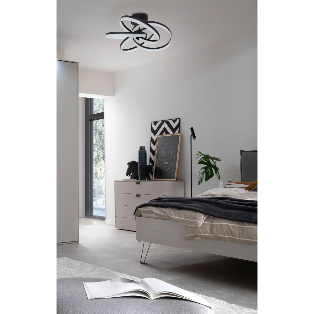 SCHÖNER-WOHNEN-Kollektion Loop Plafondlamp LED Zwart, 1-licht, Afstandsbediening main product photo