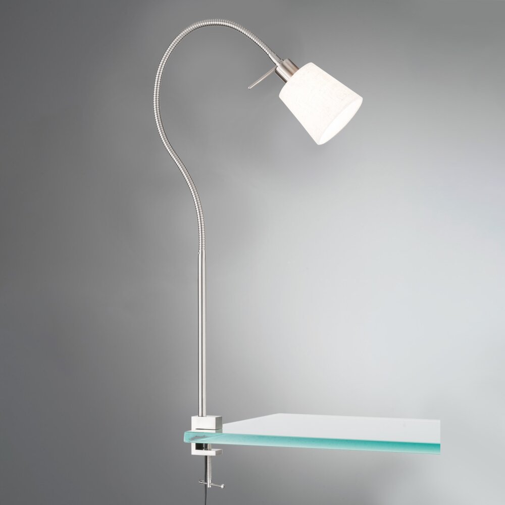 Fischer-Honsel Jam Klemlamp Nikkel mat, 1-licht main product photo