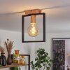 Bergo Plafondlamp houtlook, Natuurlijke kleuren, Zwart, 1-licht