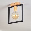 Bergo Plafondlamp houtlook, Natuurlijke kleuren, Zwart, 1-licht