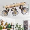 Orny Plafondlamp Natuurlijke kleuren, Zwart, 3-lichts