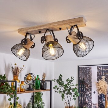 Orny Plafondlamp Natuurlijke kleuren, Zwart, 3-lichts Orny Plafondlamp Natuurlijke kleuren, Zwart, 3-lichts