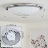 Pratteln Plafondlamp LED Chroom, 1-licht