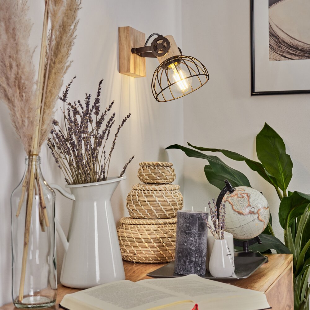 Orny Muurlamp Bruin, Natuurlijke kleuren, 1-licht main product photo
