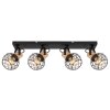 Globo LACKY Plafondlamp Hout licht, Zwart, 4-lichts