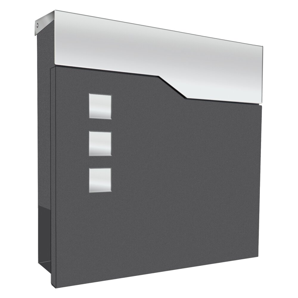 LCD Dusenbach Brievenbus roestvrij staal, Zwart main product photo