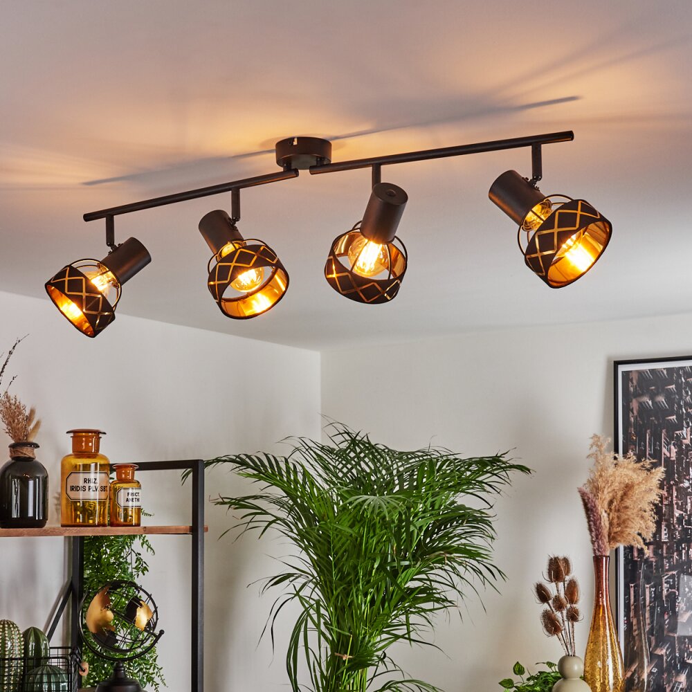 Tarasp Plafondlamp Zwart, 4-lichts main product photo