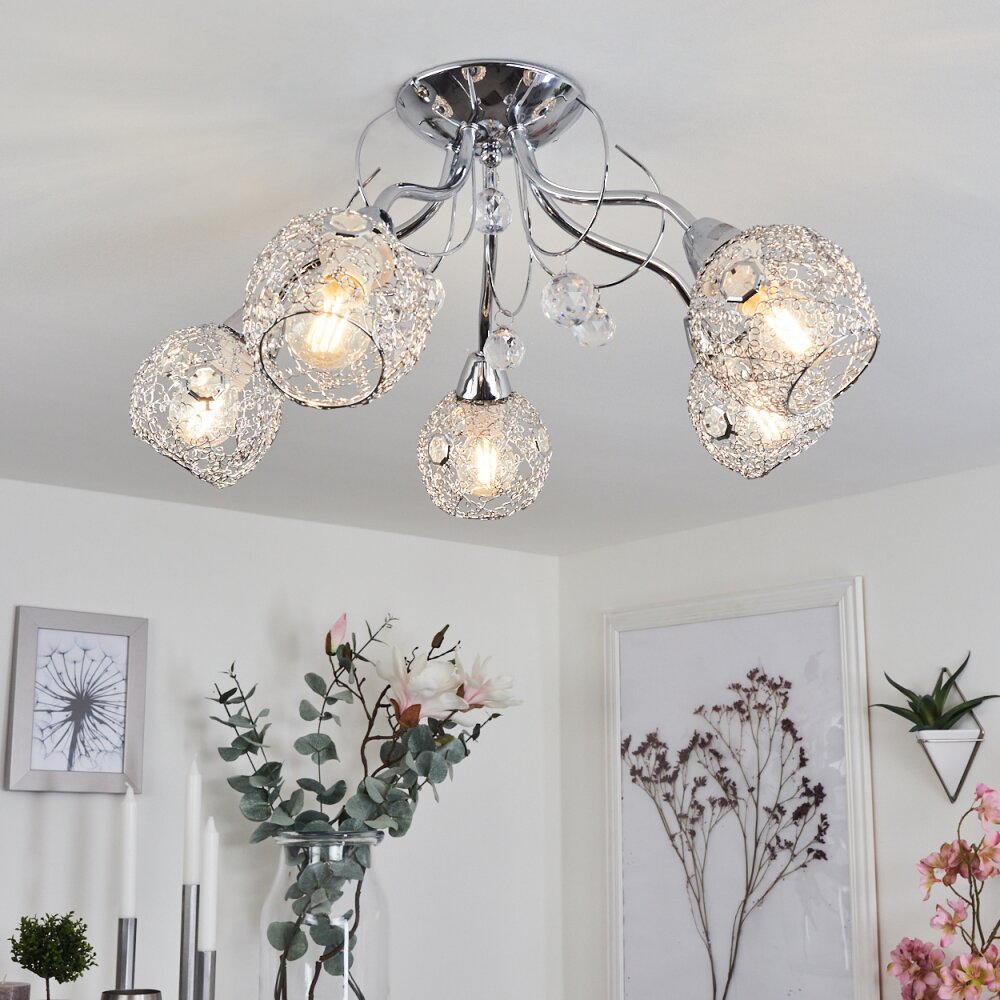 Saxeten Plafondlamp Chroom, 5-lichts main product photo