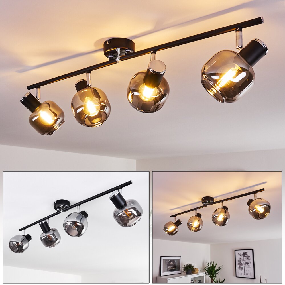 Lexington Plafondlamp Chroom, Zwart, 4-lichts main product photo