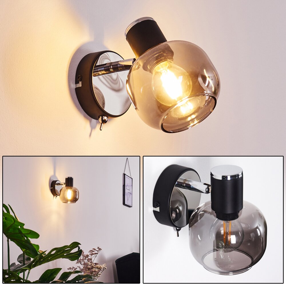 Lexington Muurlamp Chroom, Zwart, 1-licht main product photo