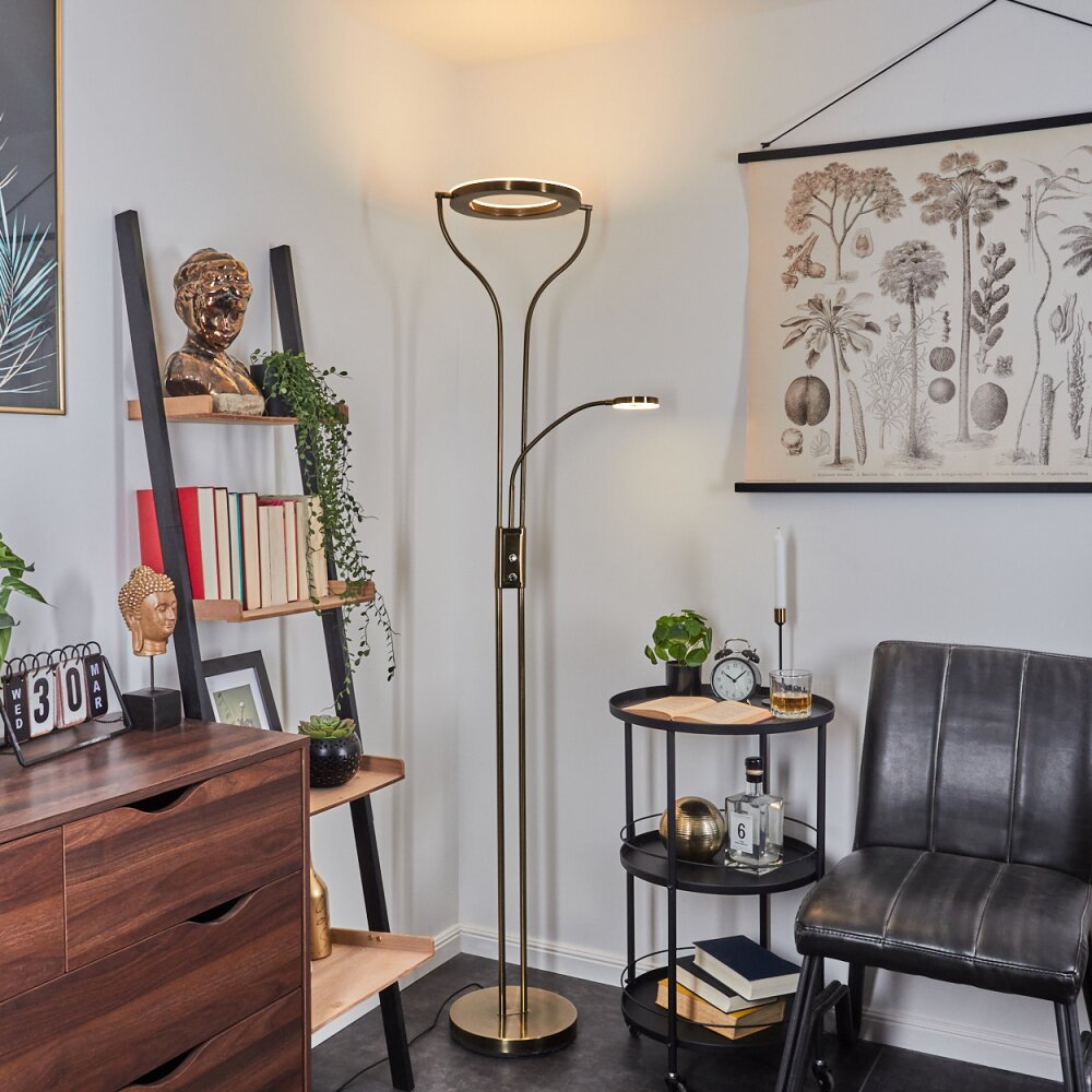 Donna Staande lamp LED Oud messing, 2-lichts main product photo