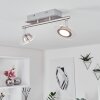Marsen Plafondlamp LED Nikkel mat, 2-lichts, Afstandsbediening, Kleurwisselaar