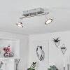 Marsen Plafondlamp LED Nikkel mat, 2-lichts, Afstandsbediening, Kleurwisselaar