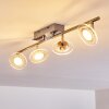 Marsen Plafondlamp LED Nikkel mat, 4-lichts, Afstandsbediening, Kleurwisselaar