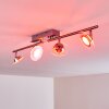 Marsen Plafondlamp LED Nikkel mat, 4-lichts, Afstandsbediening, Kleurwisselaar