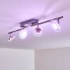 Marsen Plafondlamp LED Nikkel mat, 4-lichts, Afstandsbediening, Kleurwisselaar
