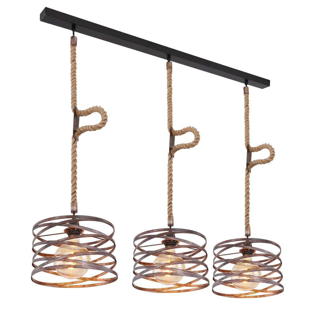 Globo MARCO Hanger Bruin, Zwart, 3-lichts main product photo