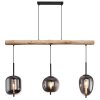 Globo BLACKY Hanglamp Natuurlijke kleuren, Zwart, 3-lichts Globo BLACKY Hanglamp Natuurlijke kleuren, Zwart, 3-lichts