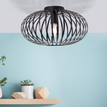Brilliant Bremen Plafondlamp Zwart, 1-licht Brilliant Bremen Plafondlamp Zwart, 1-licht