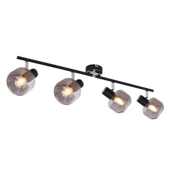 Globo ORNELA Plafondlamp Zwart, 4-lichts