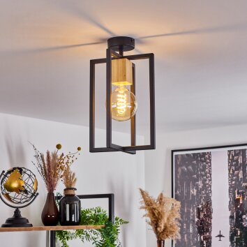 Bergo Plafondlamp Natuurlijke kleuren, Zwart, 1-licht