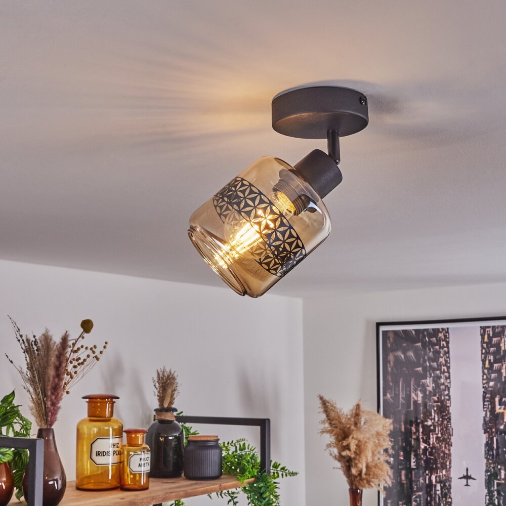 Wigan Plafondlamp Zwart, 1-licht