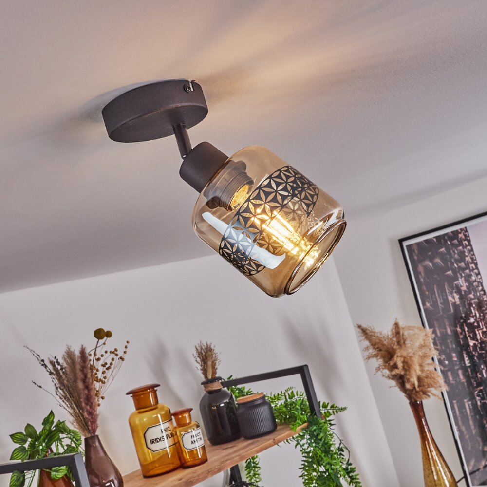 Wigan Plafondlamp Zwart, 1-licht