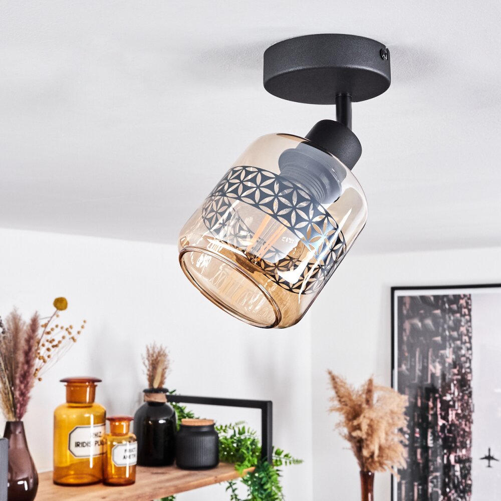 Wigan Plafondlamp Zwart, 1-licht