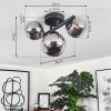 Chariton Plafondlamp LED Zwart, 3-lichts