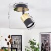 Barasat Plafondlamp Messing, Zwart, 1-licht