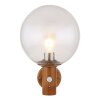 Globo OSSY Buiten muurverlichting roestvrij staal, houtlook, 1-licht, Bewegingsmelder