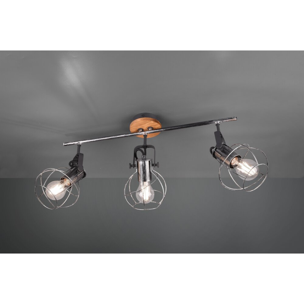 Sundsvall Plafondlamp Hout donker, Zwart, 3-lichts main product photo