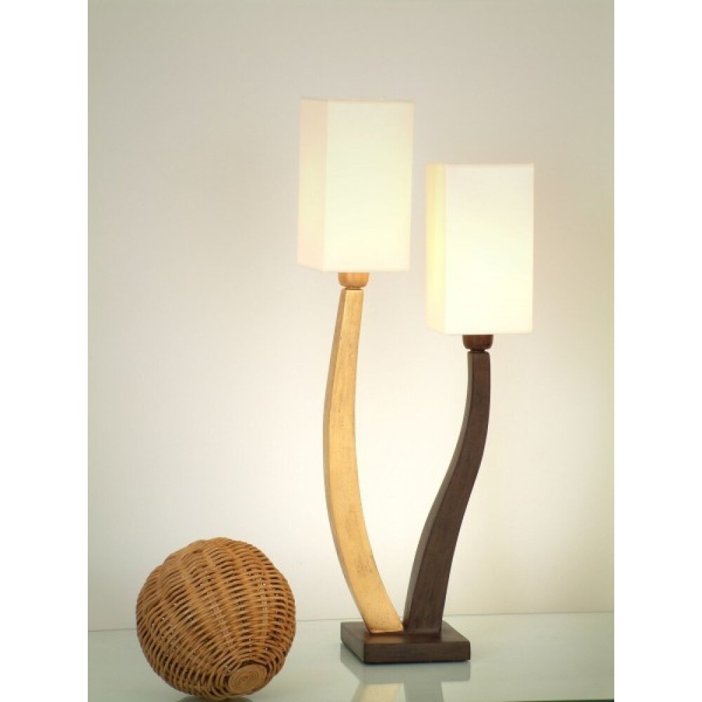 Holländer QUADRANGOLARE Tafellamp Bruin, Goud, Wit, 2-lichts main product photo