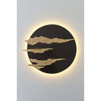 Holländer FIRMAMENTO Muurlamp LED Bruin, Goud, Zwart, 1-licht Holländer FIRMAMENTO Muurlamp LED Bruin, Goud, Zwart, 1-licht