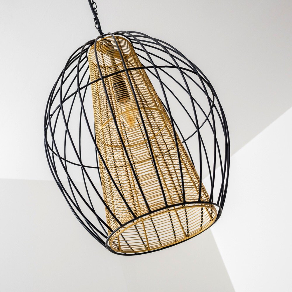 Delhi Hanglamp Zwart-Goud, 1-licht