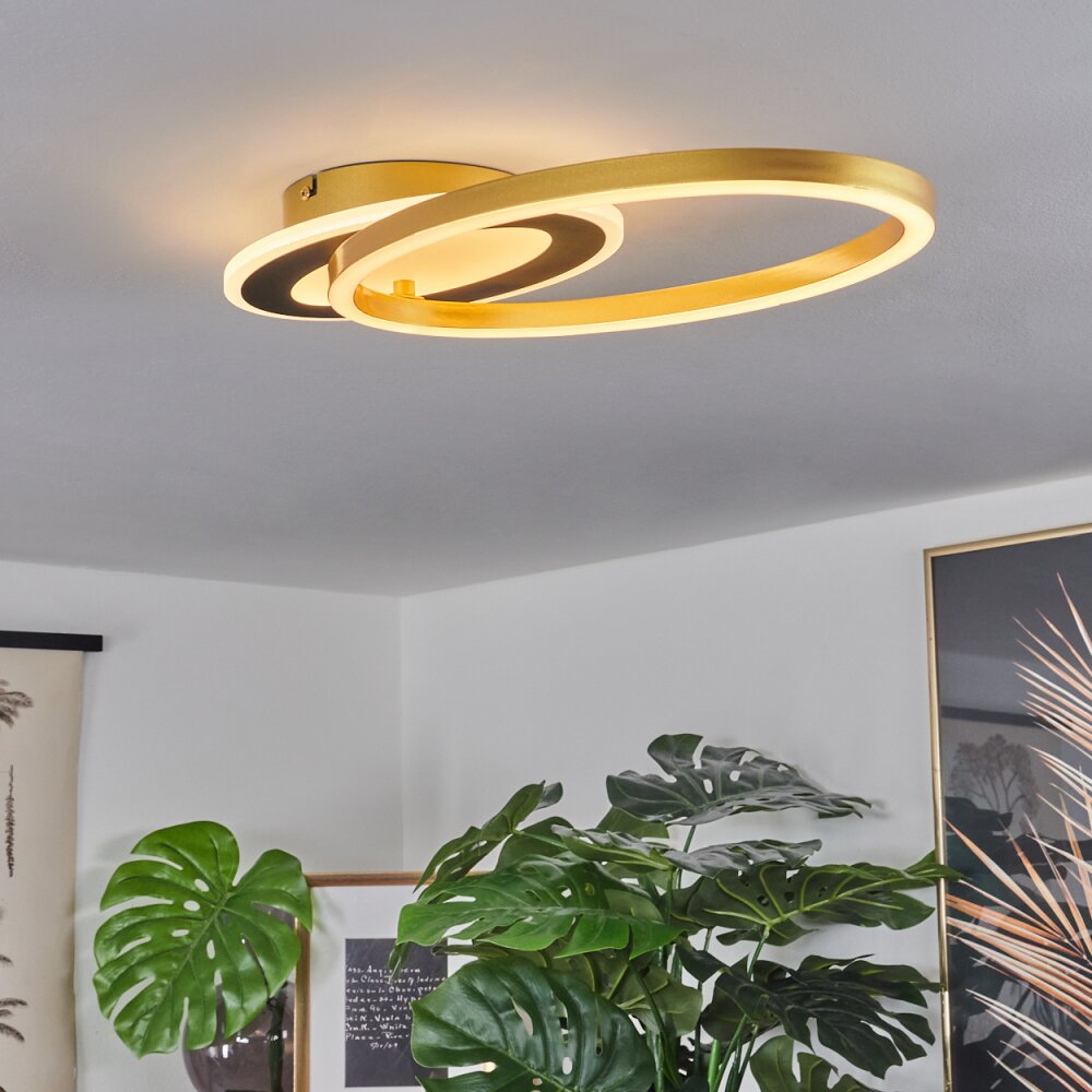Deroche Plafondlamp LED Goud, Zwart, 1-licht main product photo