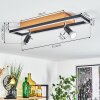 Deadwood Plafondlamp LED Bruin, Chroom, houtlook, 3-lichts