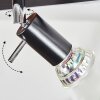 Deadwood Plafondlamp LED Bruin, Chroom, houtlook, 3-lichts