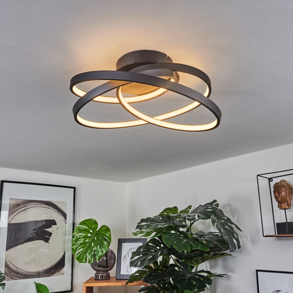 Demaine Plafondlamp LED Zwart, 1-licht main product photo